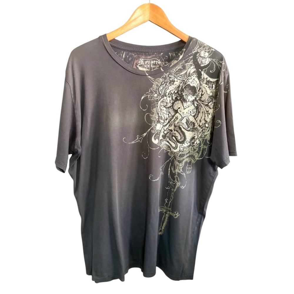 Monarchy 2000s Y2K Grunge Black Graphic T-Shirt